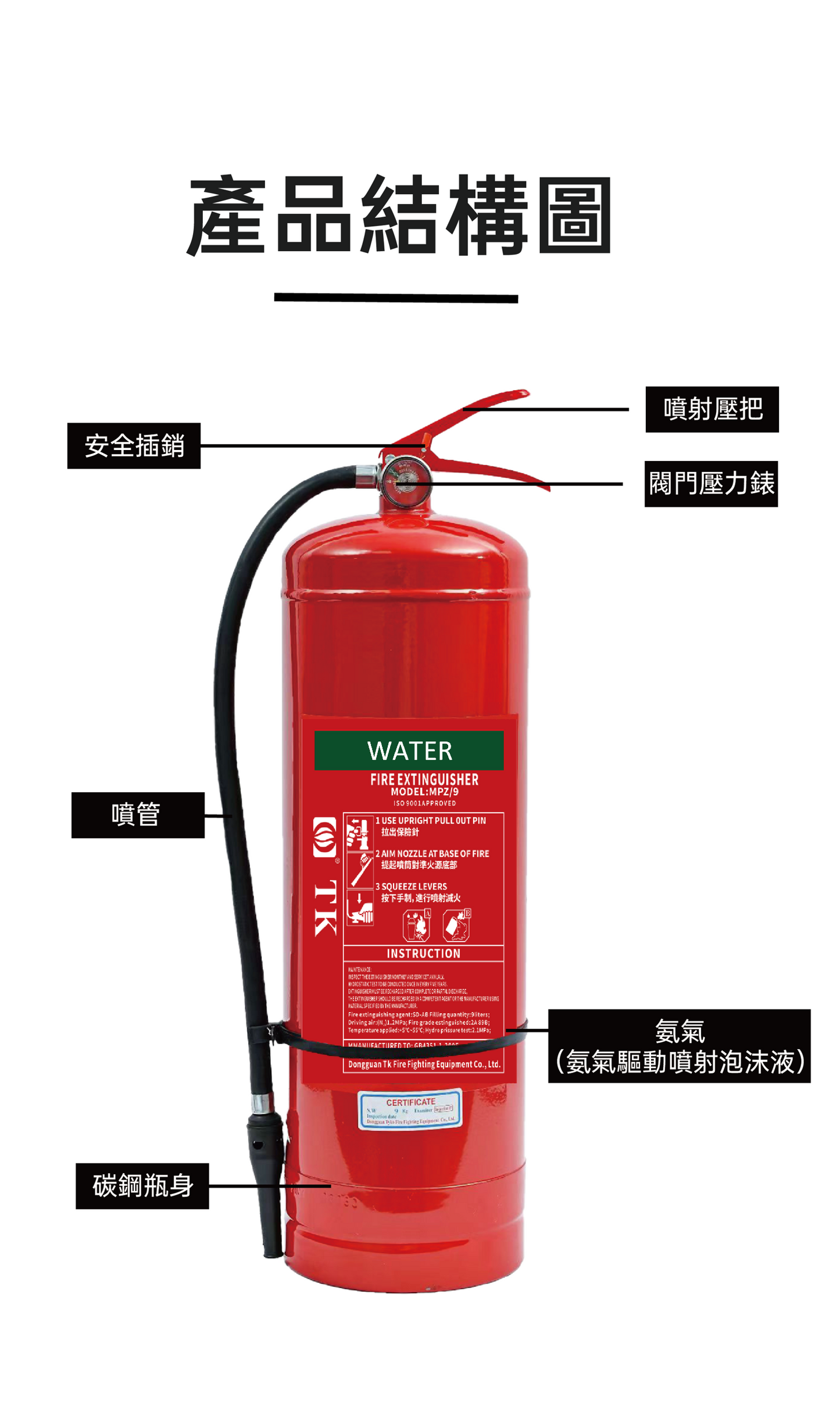 Water-based fire extinguisher (9L)